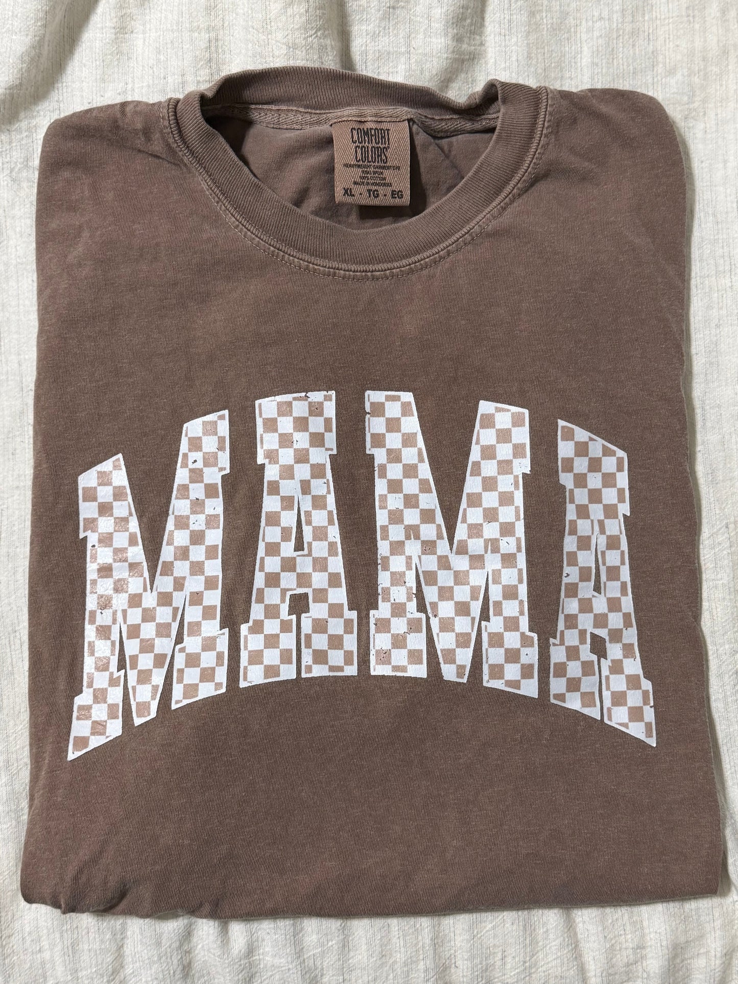 Checkered Mama Tee